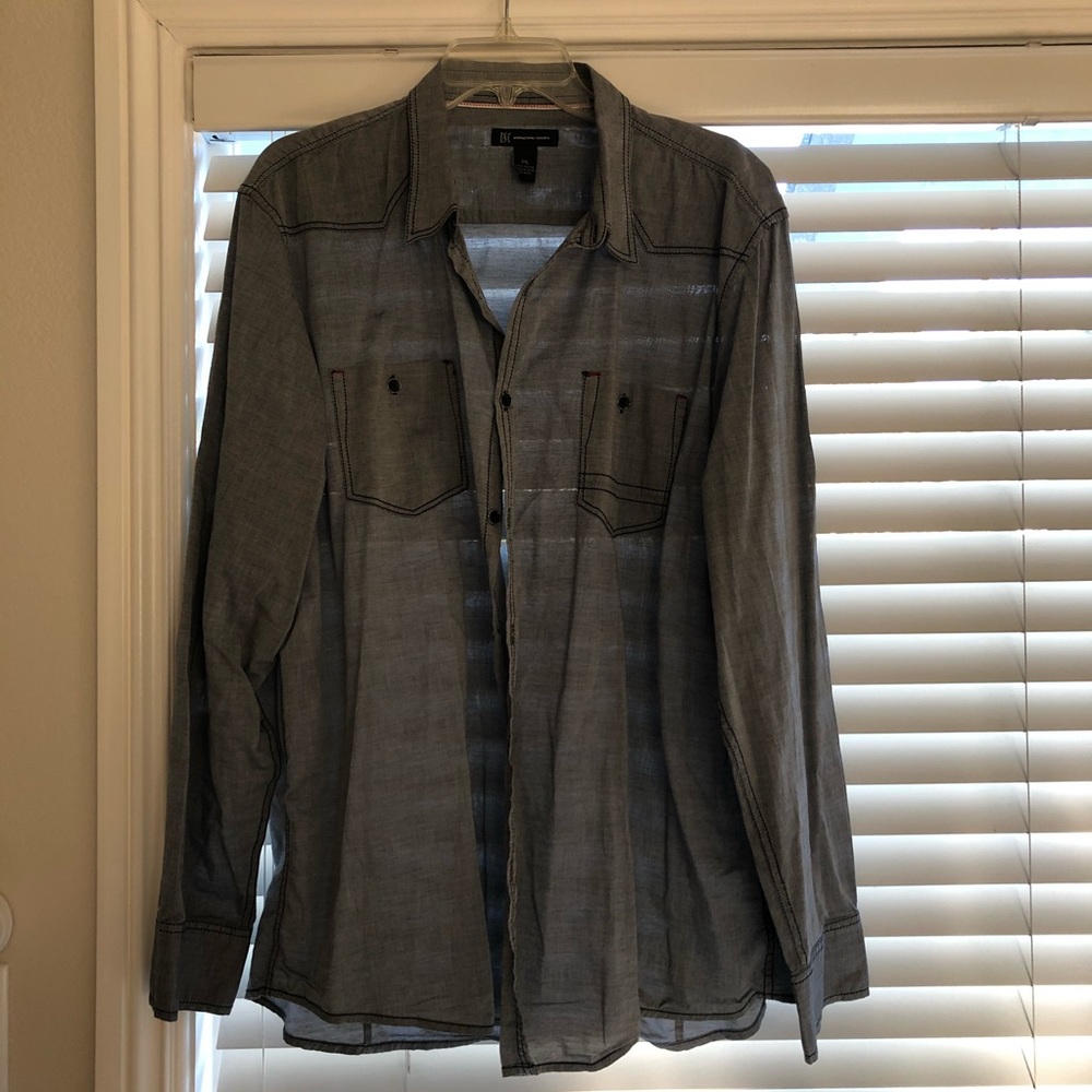 Mens XXL INC Casual Button Down long sleeve shirt
